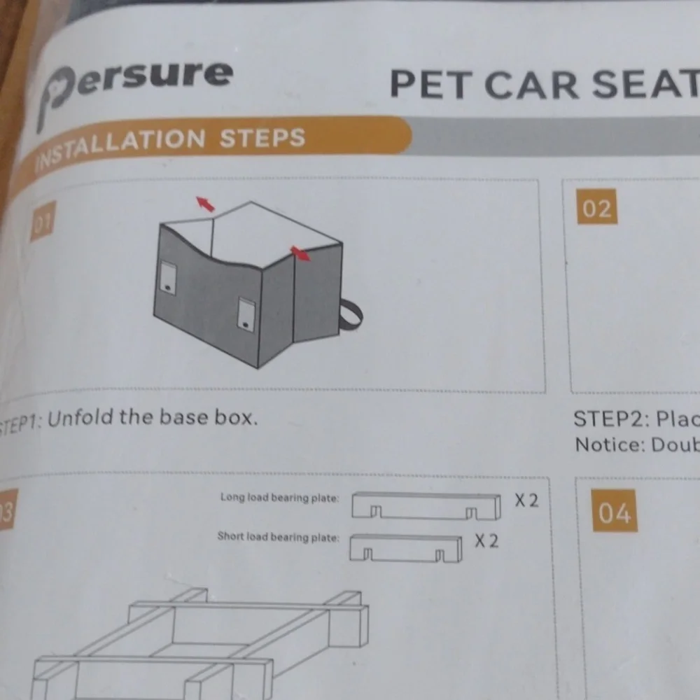 Persure Dog Car Seats for Small Dogs with Clip-On Leash NWT